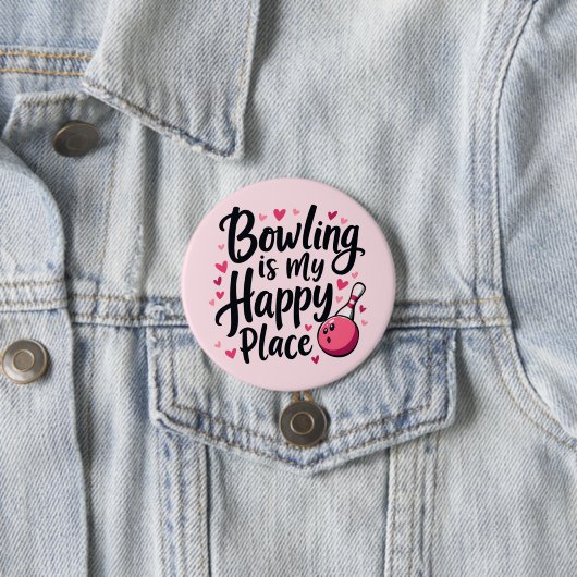 Bowling Lover Cute Retro Aesthetic Sports Design 缶バッジ (インサイチュ)