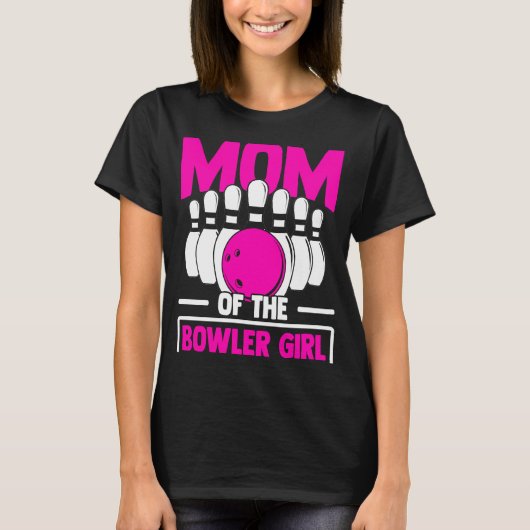 Bowling Mom Pin Bowler Strike Bowling Team Bowling Tシャツ (正面)