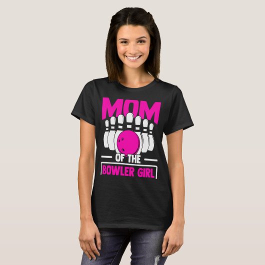 Bowling Mom Pin Bowler Strike Bowling Team Bowling Tシャツ (正面フル)