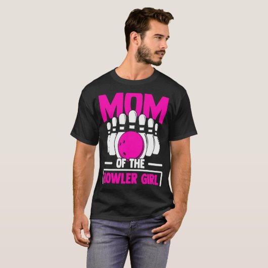Bowling Mom Pin Bowler Strike Bowling Team Bowling Tシャツ (正面フル)