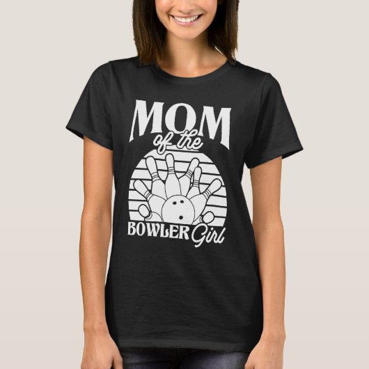 Bowling Mom Pin Bowler Strike Team Bowling Alley P Tシャツ (正面)