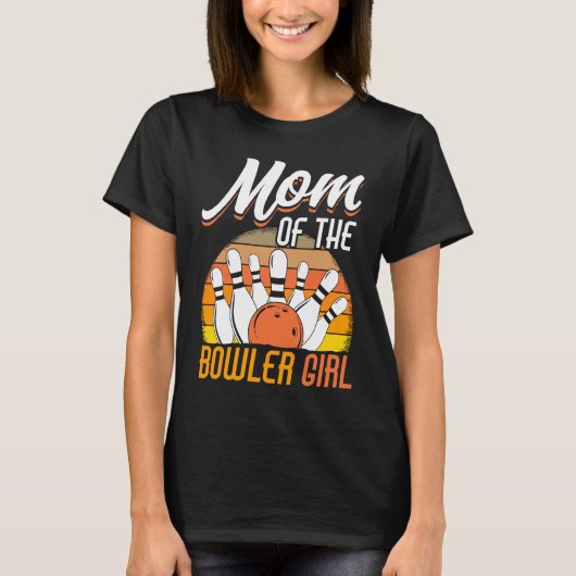 Bowling Mom Pin Bowler Strike Team Bowling Alley P Tシャツ (正面)