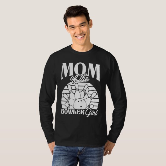 Bowling Mom Pin Bowler Strike Team Bowling Alley P Tシャツ (正面フル)
