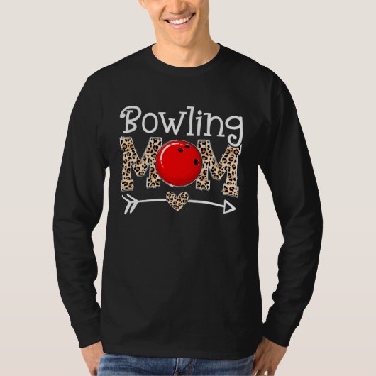 Bowling Mom Player Mother s Day Mama Leopard Tシャツ (正面)