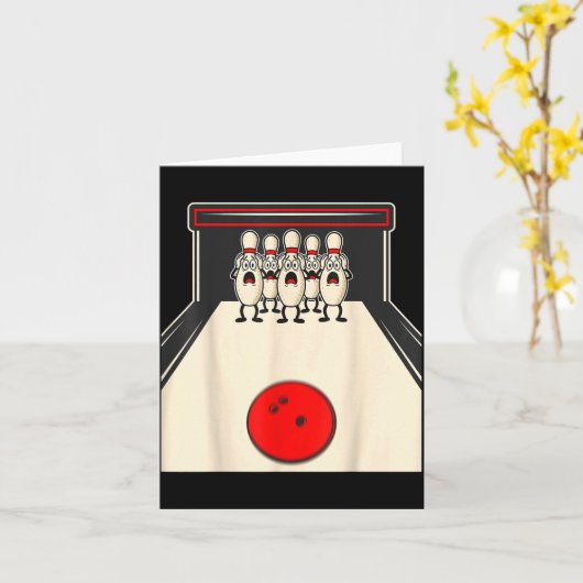 Bowling N Ed Ns Funny Bowler Player Kids Boys Men  カード (黄色い花)