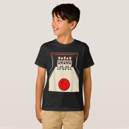 Bowling N Ed Ns Funny Bowler Player Kids Boys Men Tシャツ (正面フル)