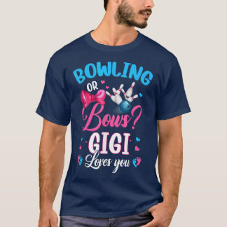 Bowling or Bows Gigi Loves You Gender Reveal Pink  Tシャツ