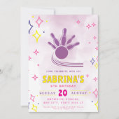 bowling party birthday  招待状 (正面)