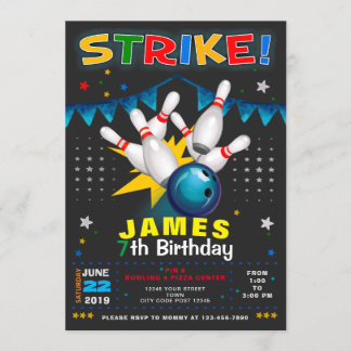 BOWLING PARTY BIRTHDAY INVITATION 招待状