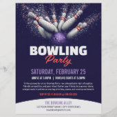 Bowling Party Event Flyer Template チラシ (正面)