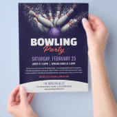 Bowling Party Event Flyer Template チラシ (手)
