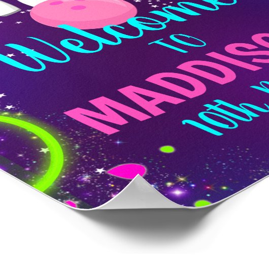 Bowling Party Welcome Sign Ten Pin Bowling 8x10" ポスター (角)