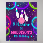 Bowling Party Welcome Sign Ten Pin Bowling 8x10" ポスター (正面)