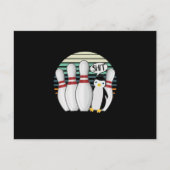 Bowling Pin Bowler Strike Spin Spare Penguin Gift ポストカード (正面)