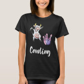 Bowling Pin Funny Bowling Bowler Cow Strike Bowlin Tシャツ (正面)