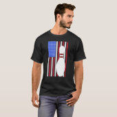 Bowling Pin US Flag American Bowling Player Bowler Tシャツ (正面フル)