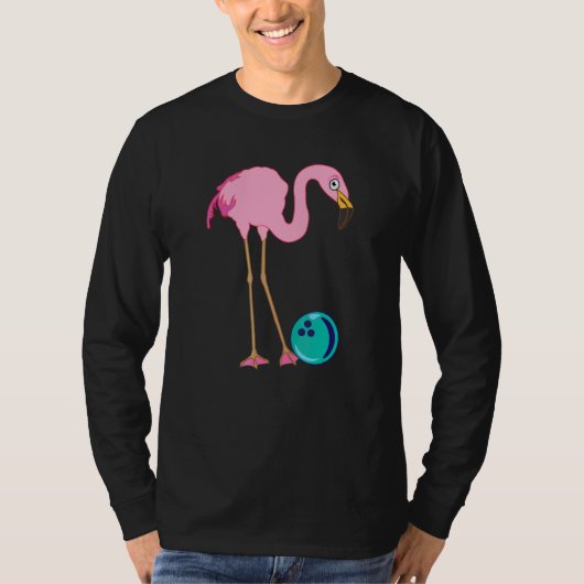 Bowling Pins Flamingo  Wildlife Animal Bowler Tシャツ (正面)