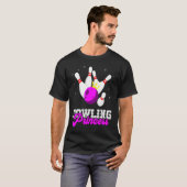 Bowling Princess Crown Bowling Pin Strike Bowler B Tシャツ (正面フル)
