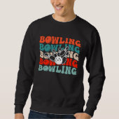 Bowling Retro Groovy Bowling  Bowler スウェットシャツ (正面)