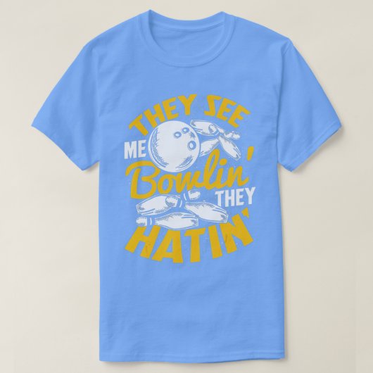 Bowling Roll Pins Strike Bowler Sports Team Tシャツ (デザイン正面)