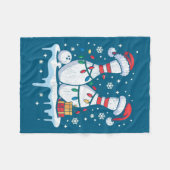 Bowling Santa Hat Funny Christmas Long Sleeve  フリースブランケット (正面(横))