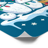 Bowling Santa Hat Funny Christmas Long Sleeve  ポスター (角)