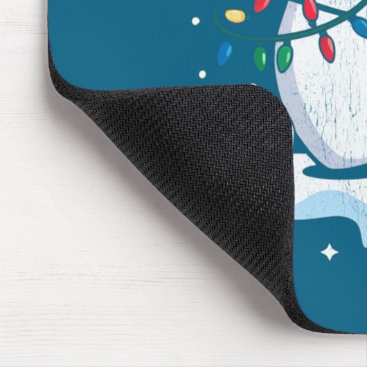 Bowling Santa Hat Funny Christmas Long Sleeve  マウスパッド (コーナー)