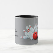 Bowling sport Ball and Pins strike! マグカップ (中央)