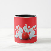 Bowling sport Ball and Pins strike! マグカップ (中央)