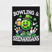 Bowling St Patrick's Day Shenanigans Bowler Funny  カード (正面)