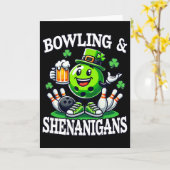 Bowling St Patrick's Day Shenanigans Bowler Funny  カード (黄色い花)