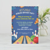 Bowling Themed Birthday Party Invitation 招待状 (スタンド正面)
