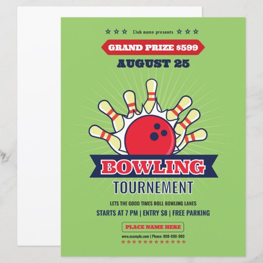 Bowling Tournament Flyer Template (正面/裏面)