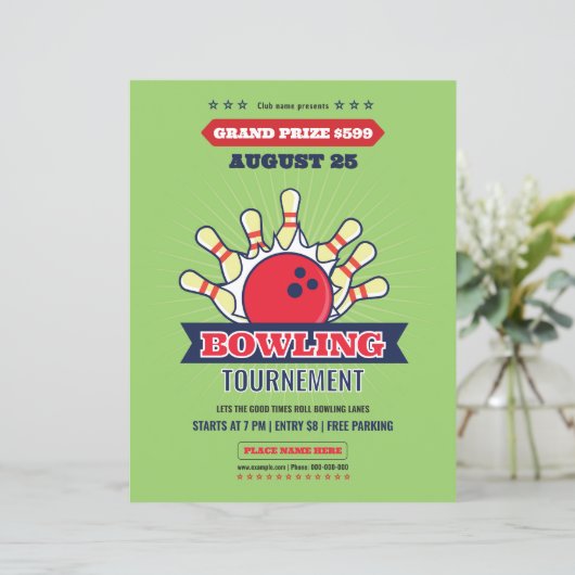 Bowling Tournament Flyer Template (スタンド正面)