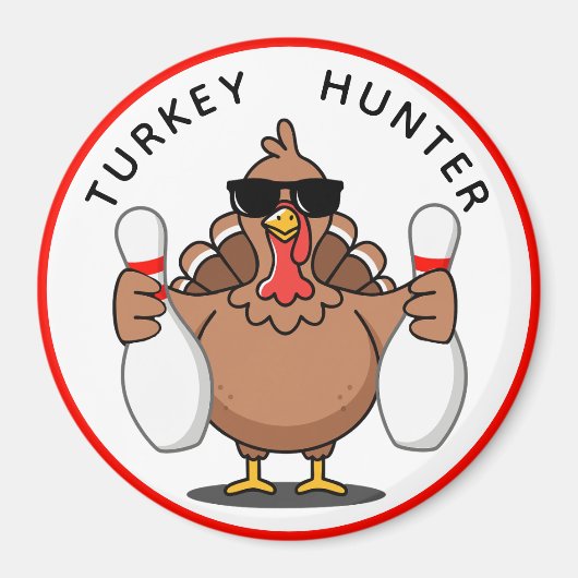 Bowling Turkey Hunter Large Magnet マグネット (正面)