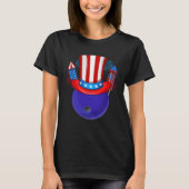 Bowling Uncle Sam American Flag Fireworks 4th of J Tシャツ (正面)