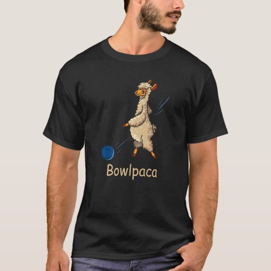 Bowlpaca  Alpaca Bowling Llama Bowler Tシャツ (正面)
