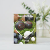 Bowls Heart Photo Collage, Birthday Postcard ポストカード (スタンド正面)