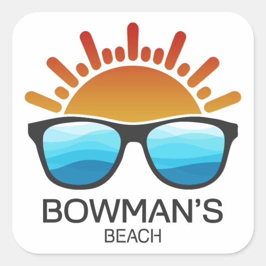 Bowman's Beach Florida Sunglasses スクエアシール (正面)