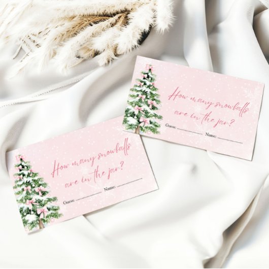 Bowsクリスマスどのように多くのスノーボール赤ちゃんシャワーゲーム エンクロージャーカード