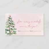 Bowsクリスマスどのように多くのスノーボール赤ちゃんシャワーゲーム エンクロージャーカード (正面)