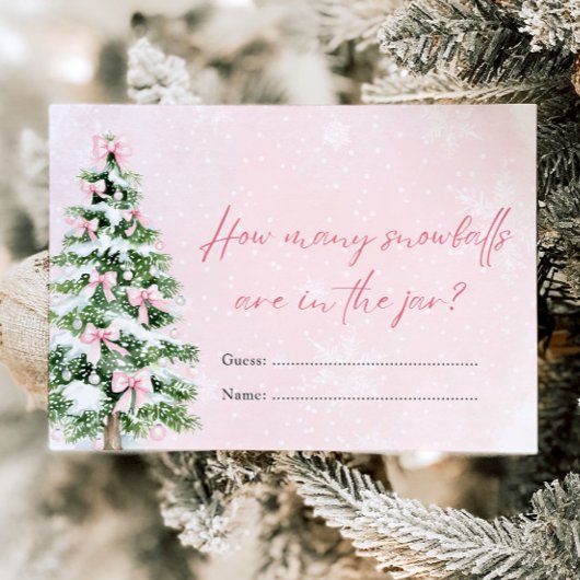 Bowsクリスマスどのように多くのスノーボール赤ちゃんシャワーゲーム 招待状