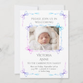 Bowsベビーレインボー写真誕生の発表カード 案内状 (正面)