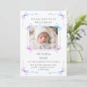 Bowsベビーレインボー写真誕生の発表カード 案内状 (スタンド正面)