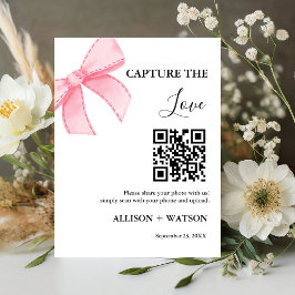 Bow's 結婚 Capture love QRコードの写結婚真 台座サイン