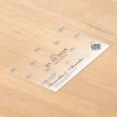 Bows & 結婚s Vowsコケ名門私立校風のット日付を保存 アクリル招待状 (レイダウン)