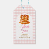 Bows and Brunch Pancake Pink 1st Birthday Gingham ギフトタグ (裏面)