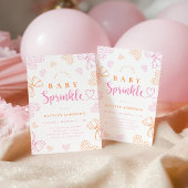Bows and Hearts Sprinkle Baby Shower Invitation 招待状