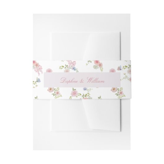 Bows and Wildflowers 招待状ベリーバンド (正面例)