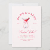Bows & Babes Coquette Cherries バチェラー・パーティー 招待状 (正面)